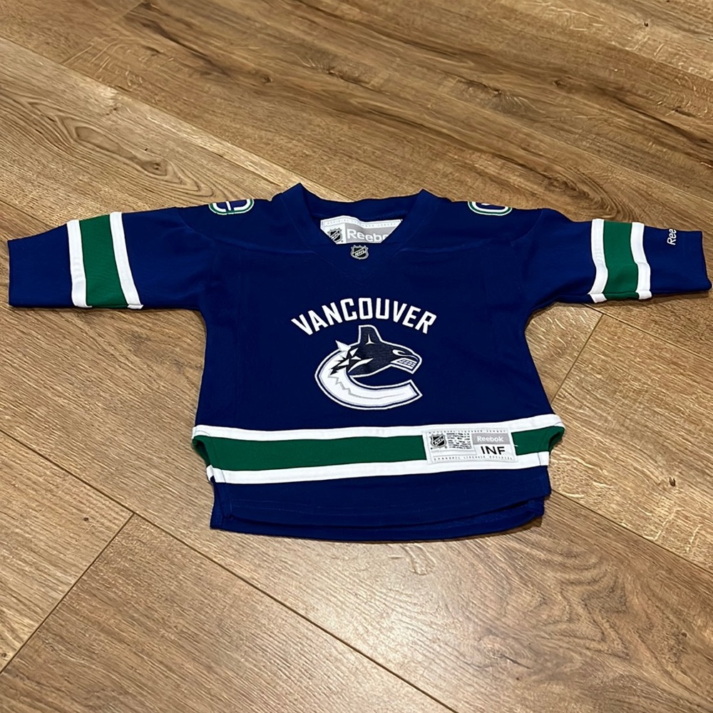 Reebok Vancouver Canucks Kids Jersey - Blue, Green, White